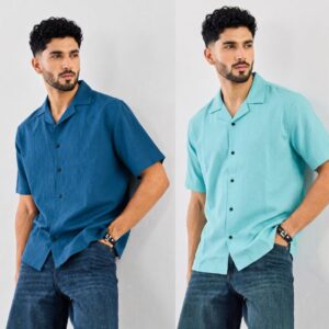 2 Pcs Cuban Shirt Combo